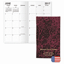 3 5/8  x 6 3/8 2017 Marble Stitched Monthly Planner
