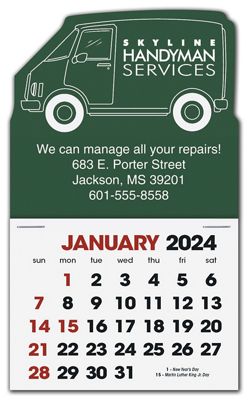 3 x 4 2017 Stick Up Calendar Van