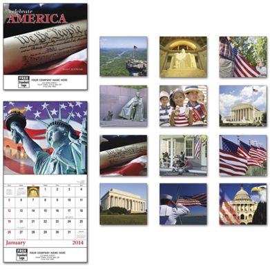 Celebrate America Mini Wall Calendar - Office and Business Supplies Online - Ipayo.com