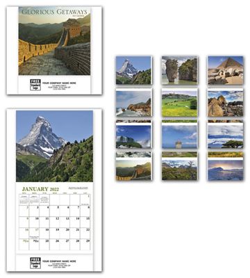 Glorious Get Aways Mini Wall Calendar - Office and Business Supplies Online - Ipayo.com
