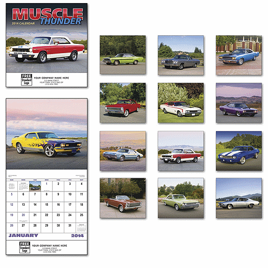 Muscle Thunder Mini Wall Calendar - Office and Business Supplies Online - Ipayo.com