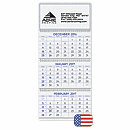 13 x 29 2017 3 Month Commercial Blue & Gray Calendar