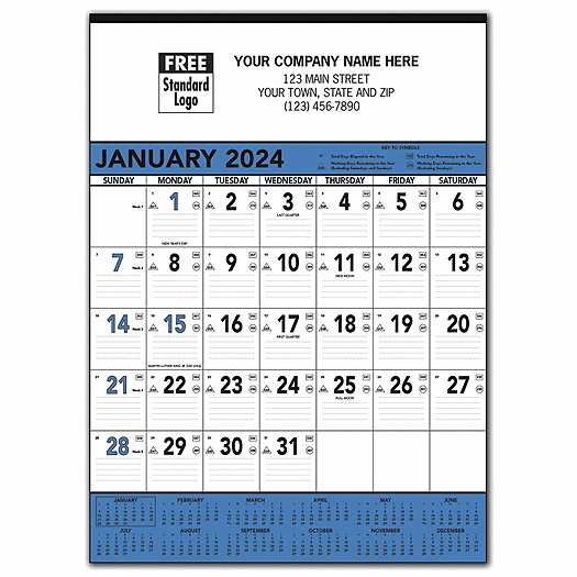 Blue & Black Contractors Memo Calendar - Office and Business Supplies Online - Ipayo.com