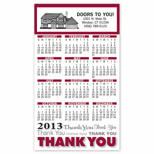 Red Thank You Magnet Calendar - Office and Business Supplies Online - Ipayo.com