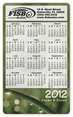 Grass Water Drop Label Calendar