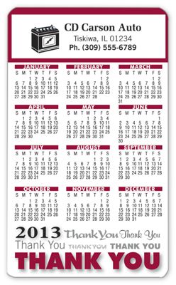 Red Thank You Label Calendar - Office and Business Supplies Online - Ipayo.com