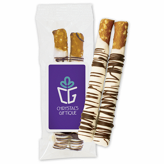 2 pc Chocolate Dipped Pretzel Bag - Office and Business Supplies Online - Ipayo.com