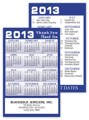 Standard Wallet Blue Calendar - Office and Business Supplies Online - Ipayo.com