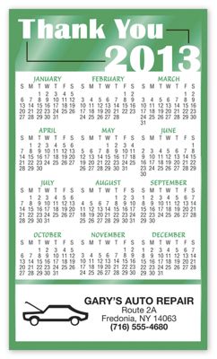 Green Thank You Magnet Calendar - Office and Business Supplies Online - Ipayo.com