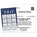 2 1/4 X 3 1/2 2017 Blue Thank You Custom Wallet Calendar