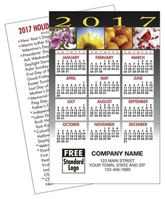 2017 Season's Standard Wallet Calendar