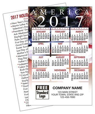 2 1/4 X 3 1/2 2017 US Patriotic Standard Wallet Calendar