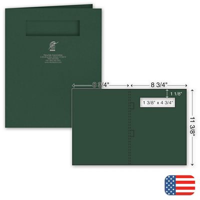 8 3/4 x 11 3/8 Side-Staple Report Cover – Foil Imprint – w/window