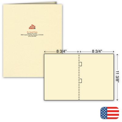 8 3/4 x 11 3/8 Side-Staple Report Cover – Ink Imprint