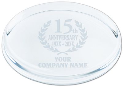 4 w x 3/4 h x 2-3/4 d Glass Oval Paperweight