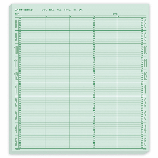 Appointment List-5 Column 10 Min 8-6