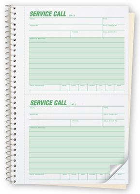 5 5/8 x 8 1/2 Phone Message Book –  Service Call Book