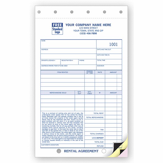 Rental Agreements with Carbons - Office and Business Supplies Online - Ipayo.com