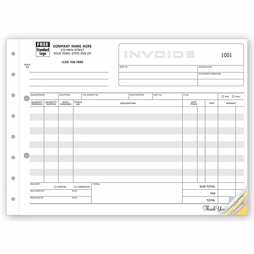Classic, Extra Wide Invoices