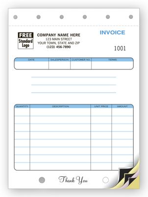 5 2/3 x 7 Classic, Compact Invoices