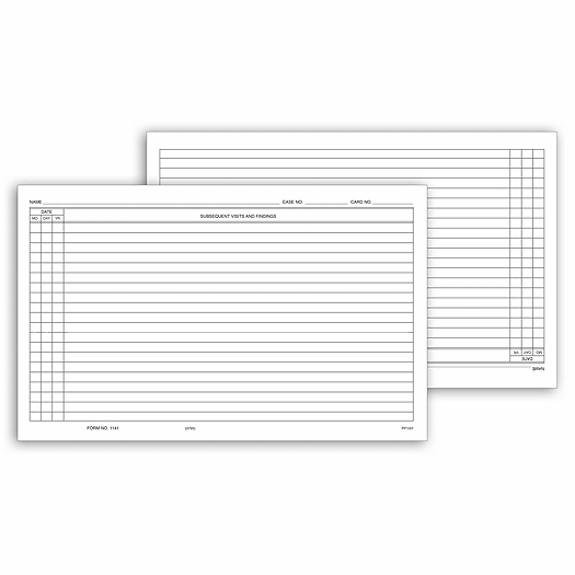 Continuation Exam Records, Card Style, w/o Account Record