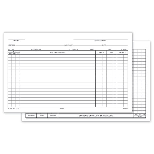 Patient Record Form 5x8 W/Accts