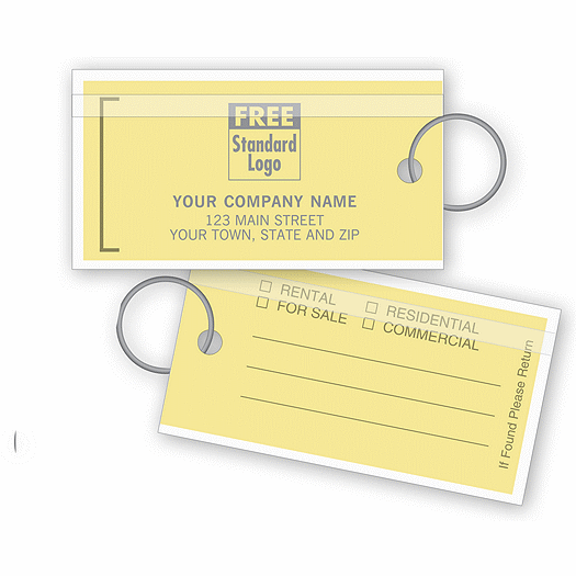 Real Estate Key Tags, Yellow - Office and Business Supplies Online - Ipayo.com