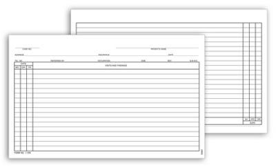 5 X 8 General Patient Exam Records, Card Style w/o Account Record