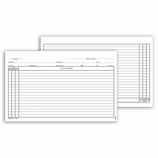 General Patient Exam Records, Card Style w/o Account Record