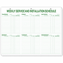 Weekly Service & Installation Schedule Pad, Hole Punch