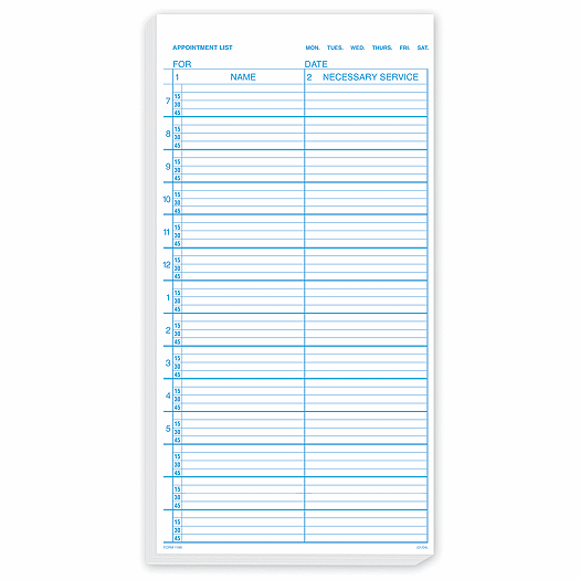 Appointment List-2 Column 15 Min 7-5
