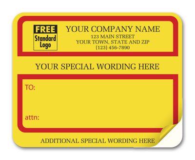 4 3/4 x 3 3/4 Jumbo Padded Mailing Label with Special Wording