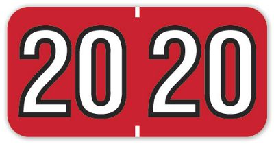 2020 Barkley End Tab Compatible Year Label Rolls Red