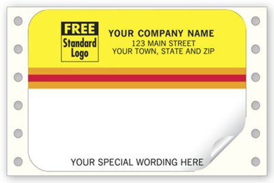 Mailing Labels, Continuous, White w/ Red/Orange