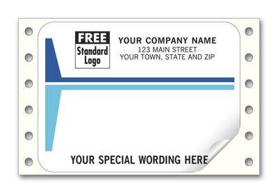 3 7/8 x 2 7/8 Mailing Labels, Continuous, White with Blue Stripes