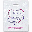 Economical Supply Bags  Heart Logo with Pets , 11 x 15