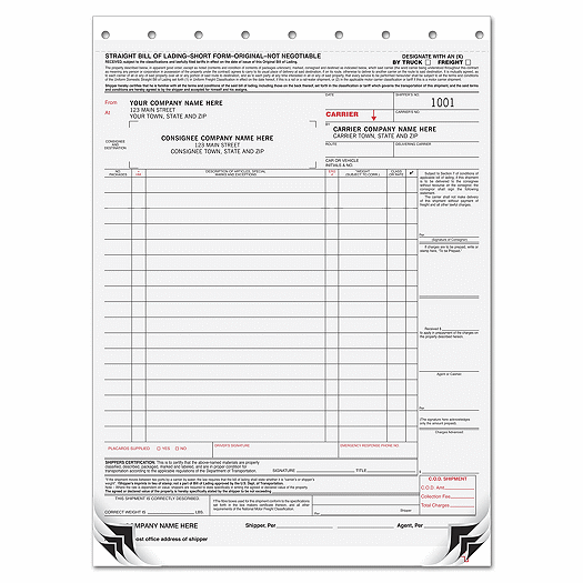 Bills of Lading - Large with Carbons - Office and Business Supplies Online - Ipayo.com