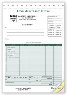 6 3/8 x 8 1/2 Landscaping Invoice – 6 3/8 x 8 1/2