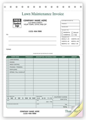 Landscaping Invoice - 6 3/8 x 8 1/2