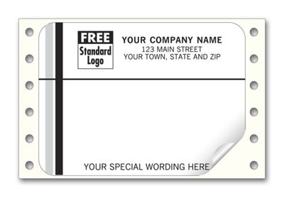 3 7/8 x 2 7/8 Mailing Labels, Continuous, White with Black/Gray Stripe