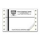 3 7/8 x 2 7/8 Mailing Labels, Continuous, White with Black/Gray Stripe