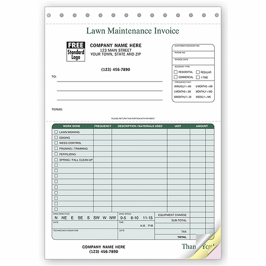 Landscaping Invoice - 6 3/8 x 8 1/2 - Office and Business Supplies Online - Ipayo.com