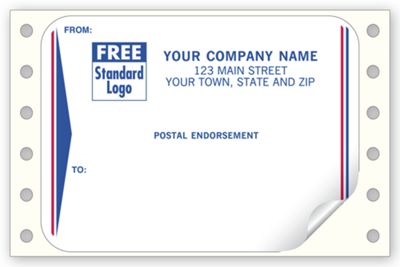 3 7/8 x 2 7/8 Postal Endorsement Mailing Labels, Continuous, White