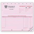 Issue credits quickly with our professional credit memos! Preprinted forms with handy check boxes make it easy. Bright pink color gets noticed! Consecutive numbering available. Snapset format.