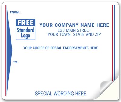 Mailing Labels, Laser/Inkjet, White w/ Blue/Red Stripe