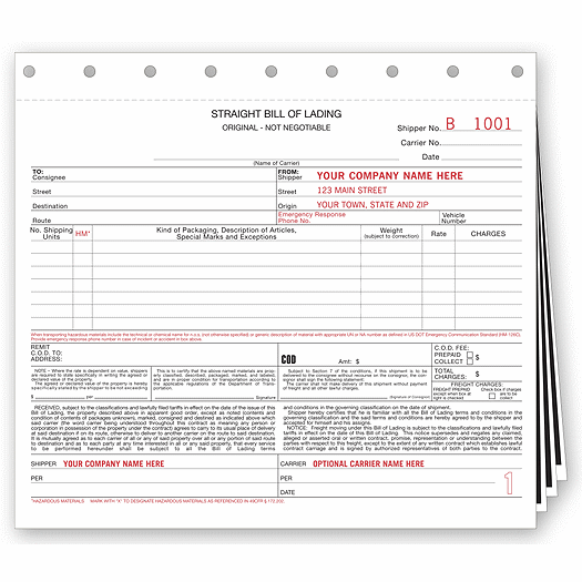 Small Format Bills of Lading with Carbon - Office and Business Supplies Online - Ipayo.com
