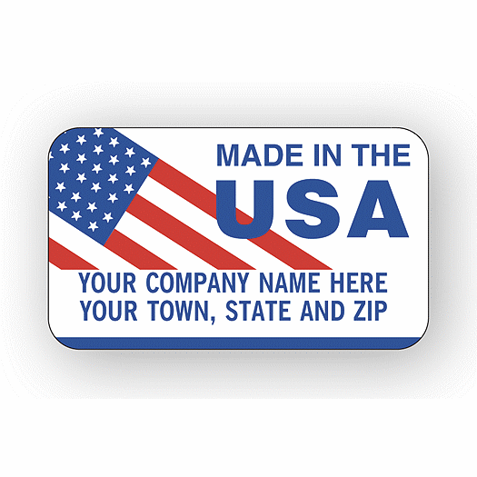 Made In The Usa Flag Labels, Red/White/Blue - Office and Business Supplies Online - Ipayo.com