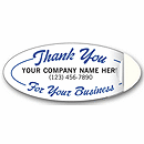 2 1/2 x 1 1/16 Thank You Label, Oval