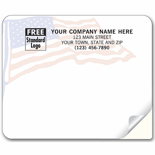 American Flag Mailing Labels, Laser, Flag Background