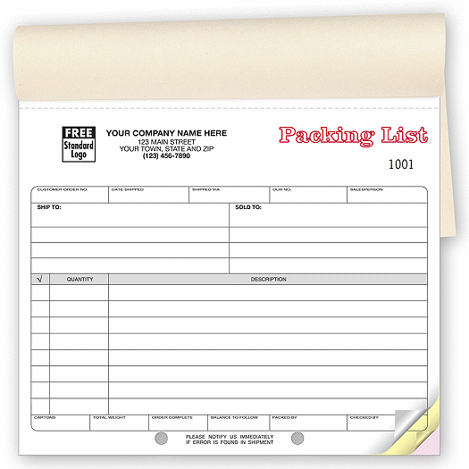 Packing Lists - Booked